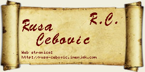 Rusa Ćebović vizit kartica